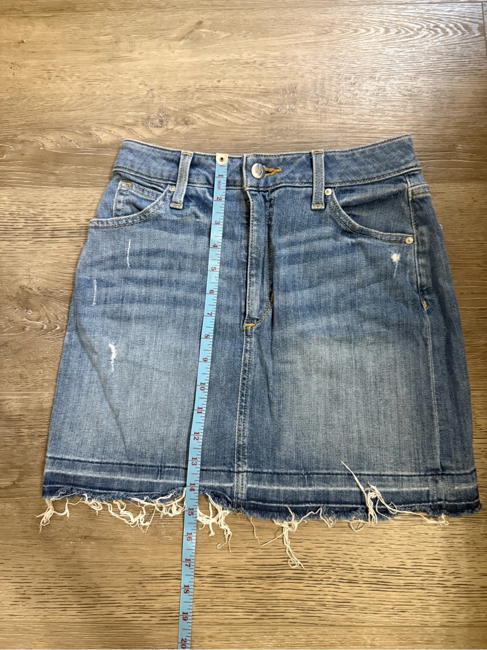 Joe's Jeans Blue Distressed Denim Mini Skirt - Picture 6 of 7